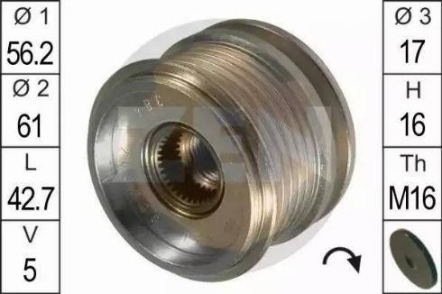 ERA 219016 - Pulley, alternator, freewheel clutch www.parts5.com