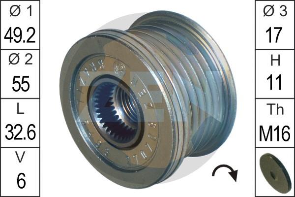 ERA ZN5493 - Pulley, alternator, freewheel clutch www.parts5.com