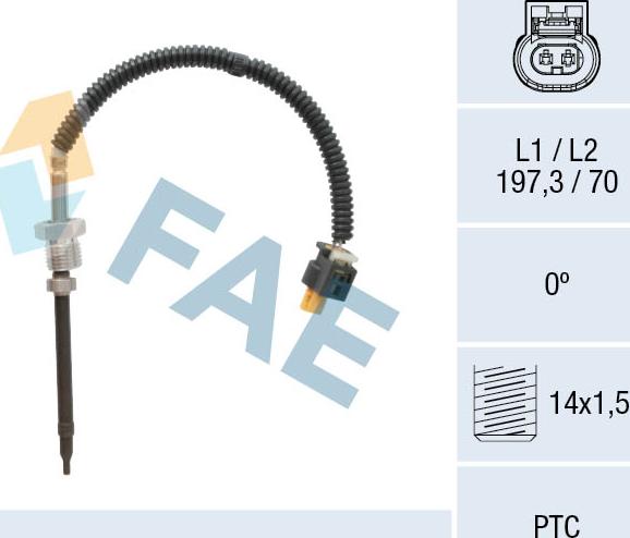 FAE 68043 - Senzor, temperatura ispušnih plinova www.parts5.com