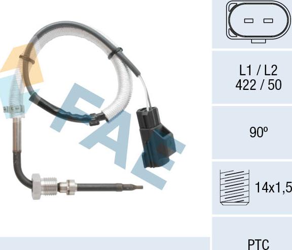 FAE 68067 - Čidlo, teplota výfukových plynů www.parts5.com