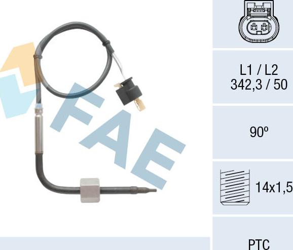 FAE 68004 - Senzor, temperatura ispušnih plinova www.parts5.com