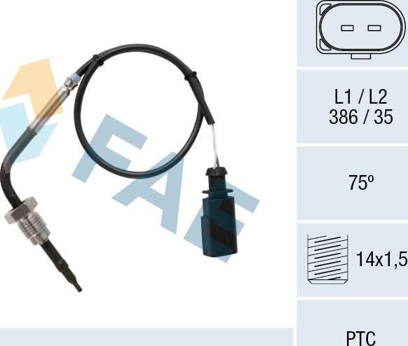 FAE 68084 - Senzor, temperatura ispušnih plinova www.parts5.com