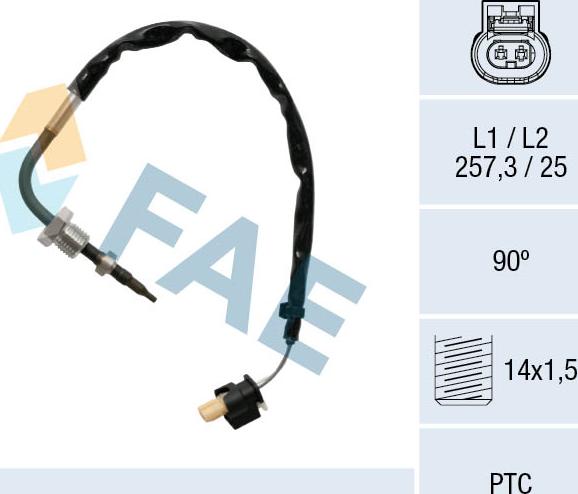 FAE 68031 - Senzor, temperatura ispušnih plinova www.parts5.com