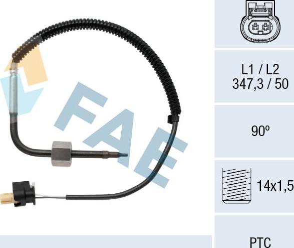 FAE 68029 - Senzor, temperatura ispušnih plinova www.parts5.com