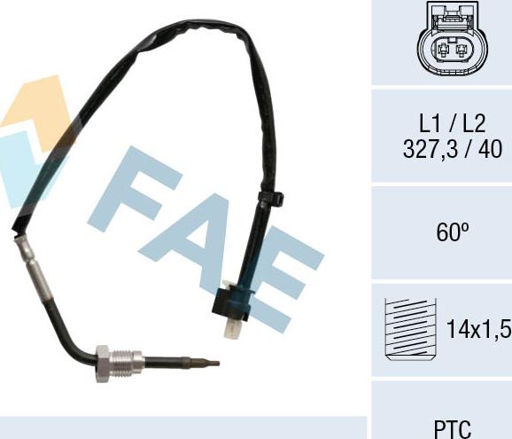 FAE 68027 - Senzor, temperatura ispušnih plinova www.parts5.com