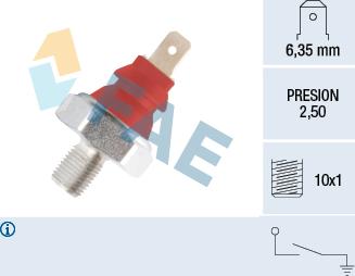 FAE 12950 - Αισθητήρας, πίεση λαδιού www.parts5.com