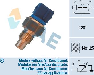 FAE 34460 - Érzékelő, hűtőfolyadék-hőmérséklet www.parts5.com