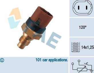 FAE 34100 - Érzékelő, hűtőfolyadék-hőmérséklet www.parts5.com