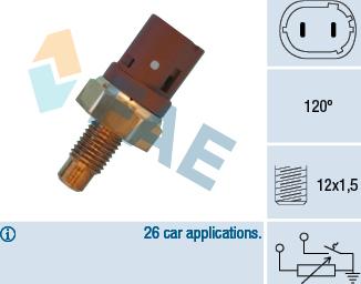 FAE 34390 - Sensor, temperatura del refrigerante www.parts5.com