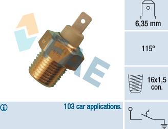 FAE 35070 - Датчик, температура на охладителната течност www.parts5.com