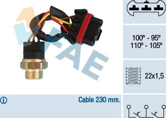 FAE 38300 - Temperature Switch, radiator / air conditioner fan www.parts5.com