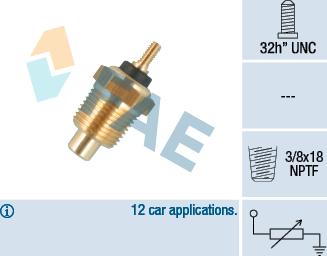 FAE 32713 - Sensor, coolant temperature www.parts5.com