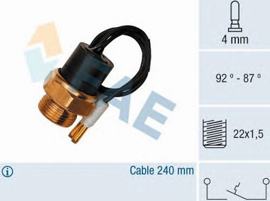 FAE 37460 - Temperature Switch, radiator / air conditioner fan www.parts5.com