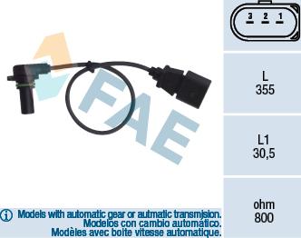 FAE 79062 - RPM Sensor, automatic transmission parts5.com