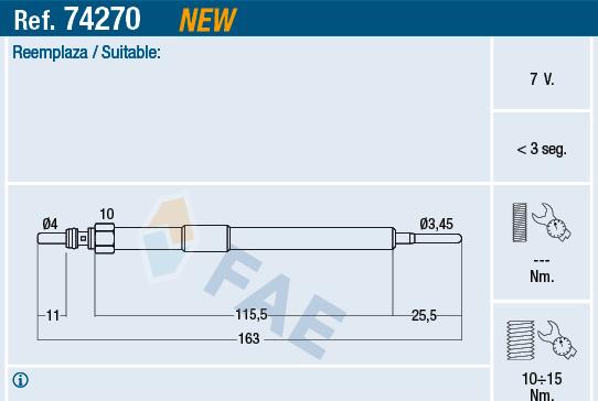 FAE 74270 - Bougie de préchauffage www.parts5.com