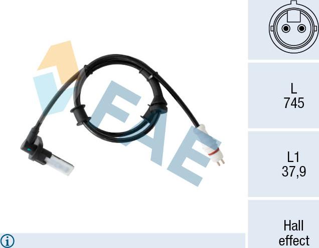 FAE 78554 - Датчик ABS, частота вращения колеса www.parts5.com