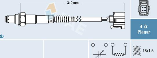 FAE 77427 - Αισθητήρας λάμδα www.parts5.com