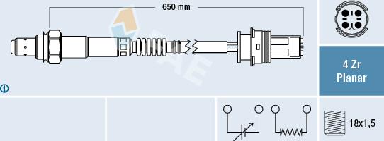 FAE 77249 - Αισθητήρας λάμδα www.parts5.com