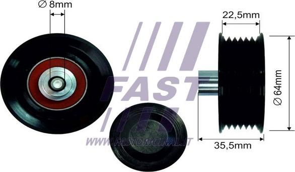 Fast FT44593 - Saptırma / Kılavuz makarası, Kanallı V-kayışı www.parts5.com