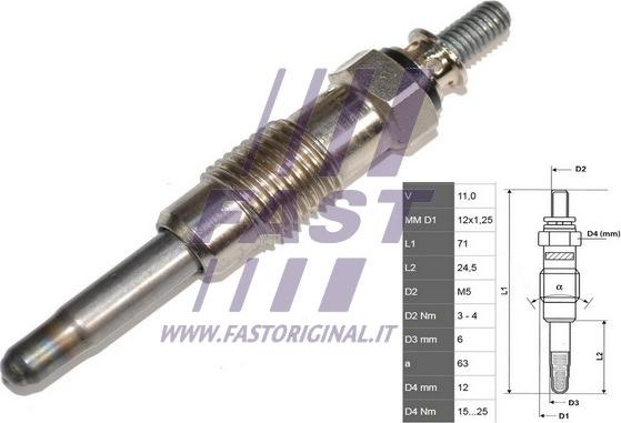 Fast FT82710 - Glow Plug www.parts5.com