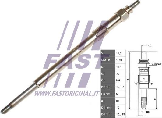 Fast FT82736 - Bujía de precalentamiento www.parts5.com