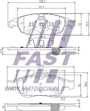 Fast FT29514 - Brake Pad Set, disc brake www.parts5.com