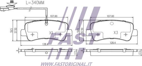 Fast FT29538 - Komplet pločica, disk-kočnica www.parts5.com