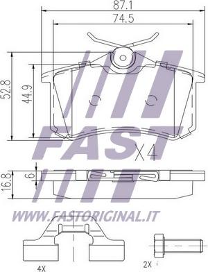 Fast FT29520 - Fékbetétkészlet, tárcsafék www.parts5.com