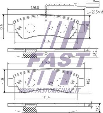 Fast FT29098 - Bremsbelagsatz, Scheibenbremse www.parts5.com