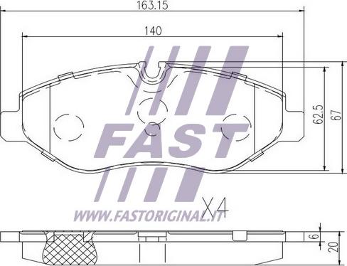 Fast FT29019 - Brake Pad Set, disc brake www.parts5.com