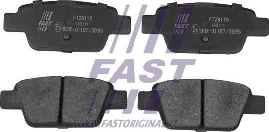 Fast FT29115 - Тормозные колодки, дисковые, комплект www.parts5.com