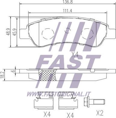 Fast FT29131 - Piduriklotsi komplekt,ketaspidur www.parts5.com