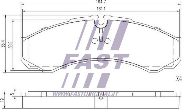 Fast FT29121HD - Тормозные колодки, дисковые, комплект www.parts5.com