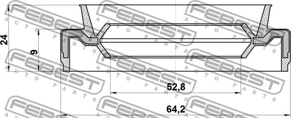 Febest 95EAY-54640924X - Tömítőgyűrű, kerékagy www.parts5.com