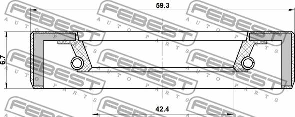 Febest 95FBY-44590707R - Shaft Seal, manual transmission main shaft www.parts5.com