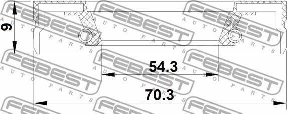 Febest 95FEY-56700909X - Uszczelniacz wałka, wałek główny mech. skrzyni biegów www.parts5.com