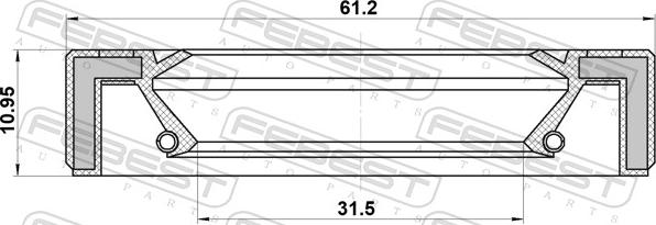 Febest 95GAS-32611113X - Seal, drive shaft www.parts5.com