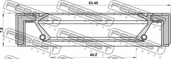 Febest 95GAY-46630809R - Shaft Seal, manual transmission main shaft parts5.com