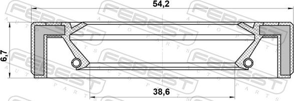 Febest 95GAY-40540707L - Shaft Seal, differential www.parts5.com