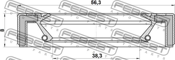 Febest 95GAY-40560808X - Семеринг, задвижващ вал www.parts5.com