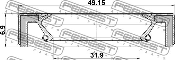 Febest 95GAY-34490707X - Shaft Seal, transfer case www.parts5.com