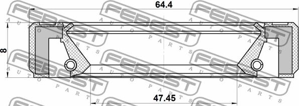 Febest 95GBY-49640808R - Shaft Seal, manual transmission main shaft www.parts5.com