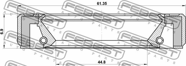 Febest 95GBY-46610707R - Szimering, kézi kapcsolású váltó főtengely www.parts5.com