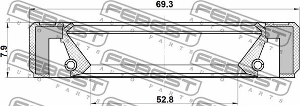 Febest 95GBY-54690808L - Radialna oljna tesnilka za gred, pogonska gred www.parts5.com