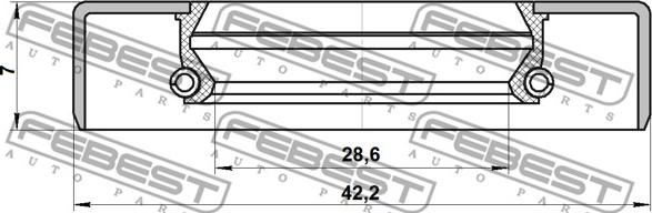 Febest 95GBY-30420707R - Radialna oljna tesnilka za gred, pogonska gred www.parts5.com