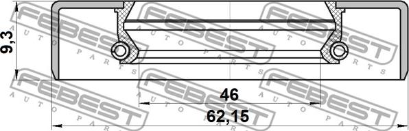 Febest 95GDY-48620909X - Těsnicí kroužek, náboj kola www.parts5.com