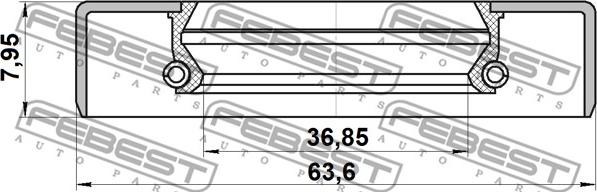 Febest 95GDY-38630808X - Shaft Seal, differential www.parts5.com