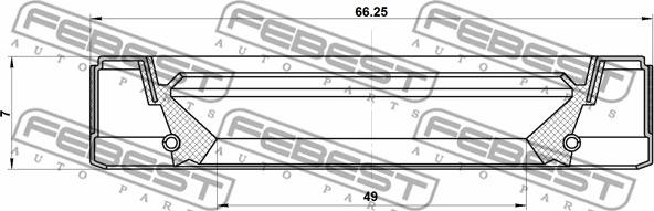 Febest 95GEY-51660707R - Radijalni zapt prsten (semering), glavno vratilo ručnog menj www.parts5.com