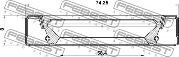 Febest 95GEY-60740808C - Võlli rõngastihend,diferentsiaal www.parts5.com