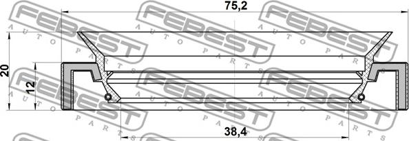 Febest 95HAS-40751220L - Seal, drive shaft www.parts5.com